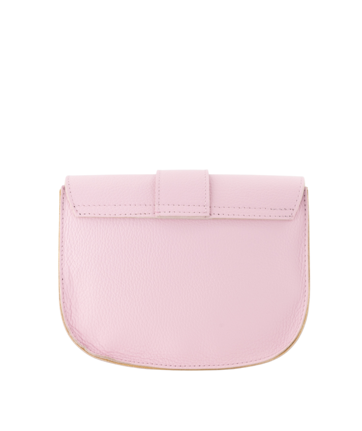 Leny lederen crossbody tas in lichtroze