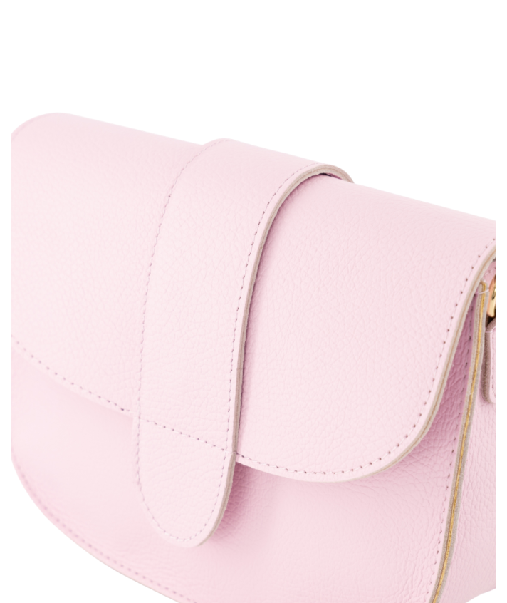 Leny lederen crossbody tas in lichtroze