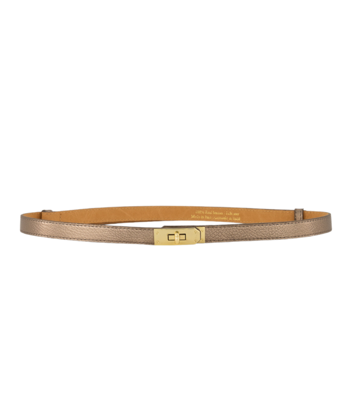 Luna leren riem in brons