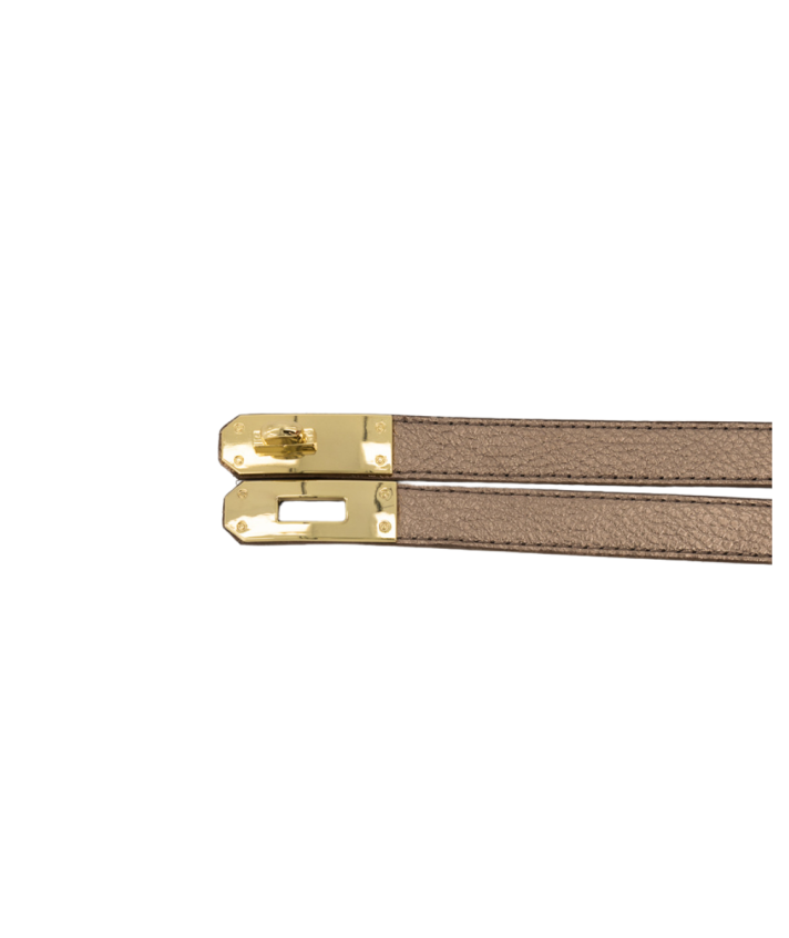 Luna leren riem in brons