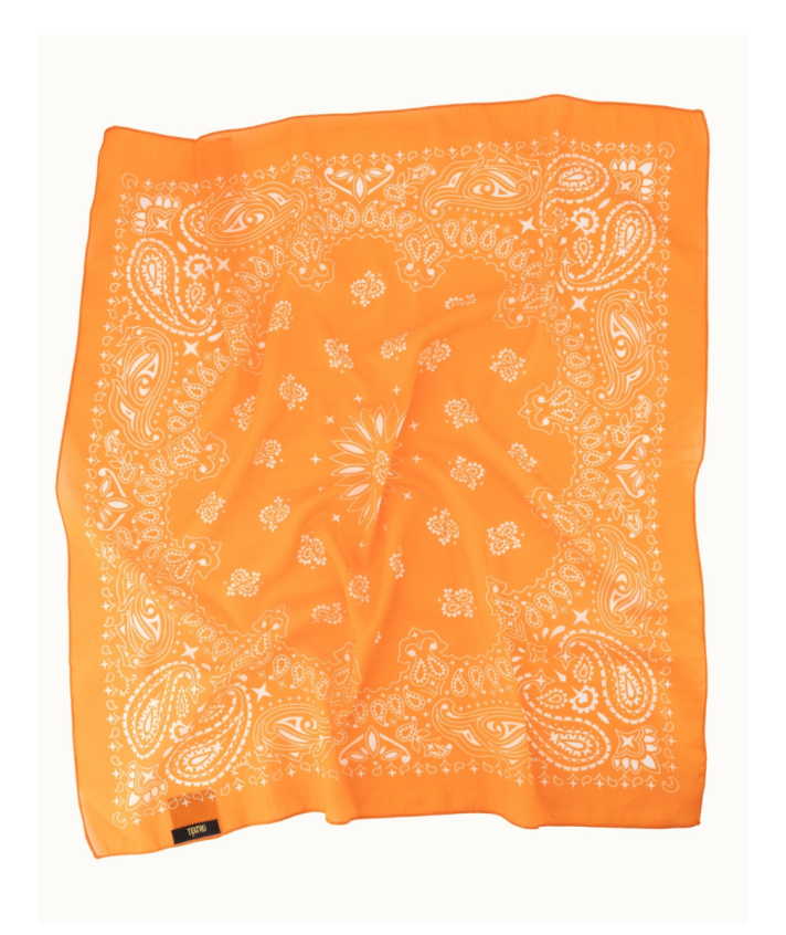 Zijde-blend bandana sjaal in oranje