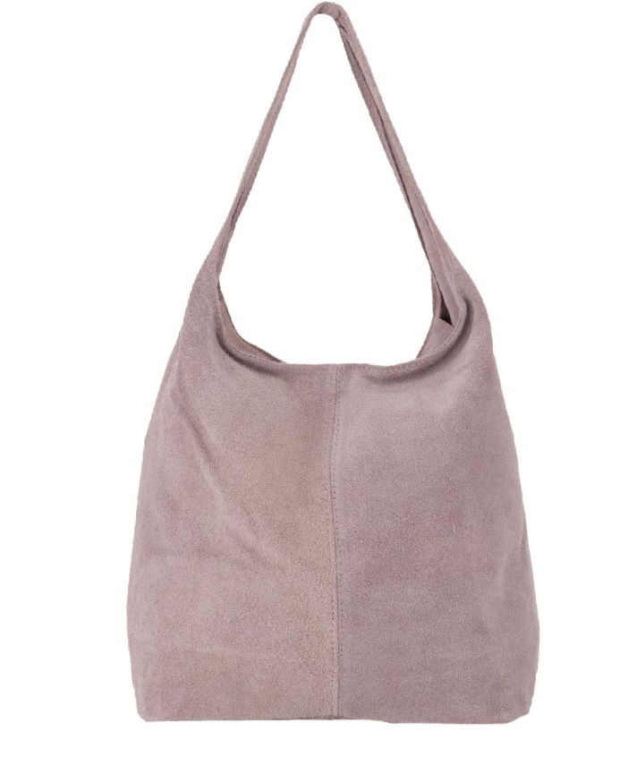 Oudroze suède shopper met rits