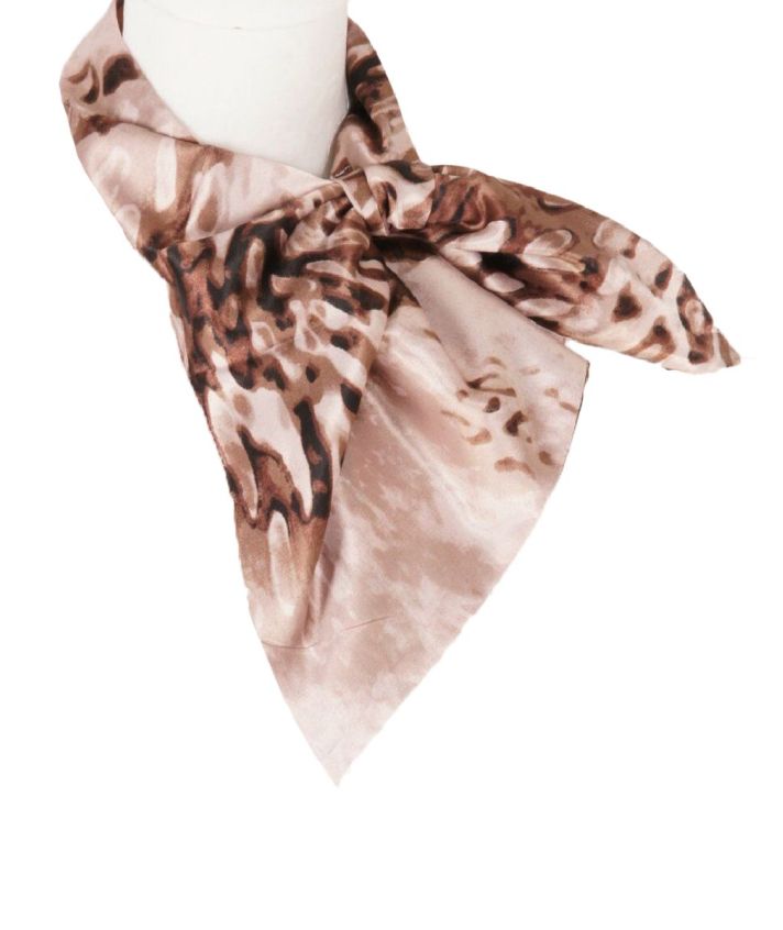 Oudroze bruine slip on sjaal met animalprint