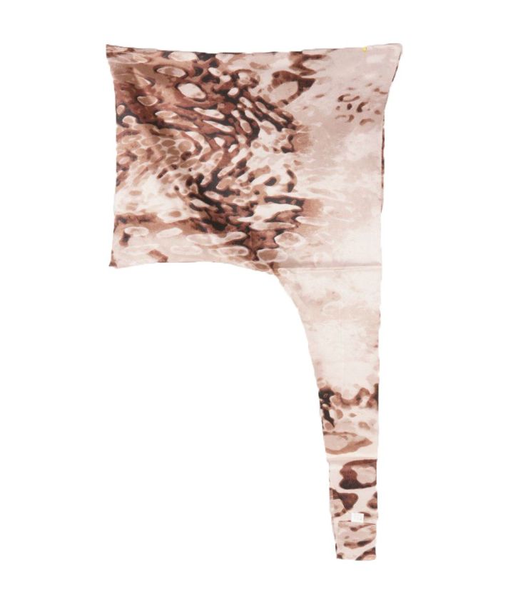 Oudroze bruine slip on sjaal met animalprint