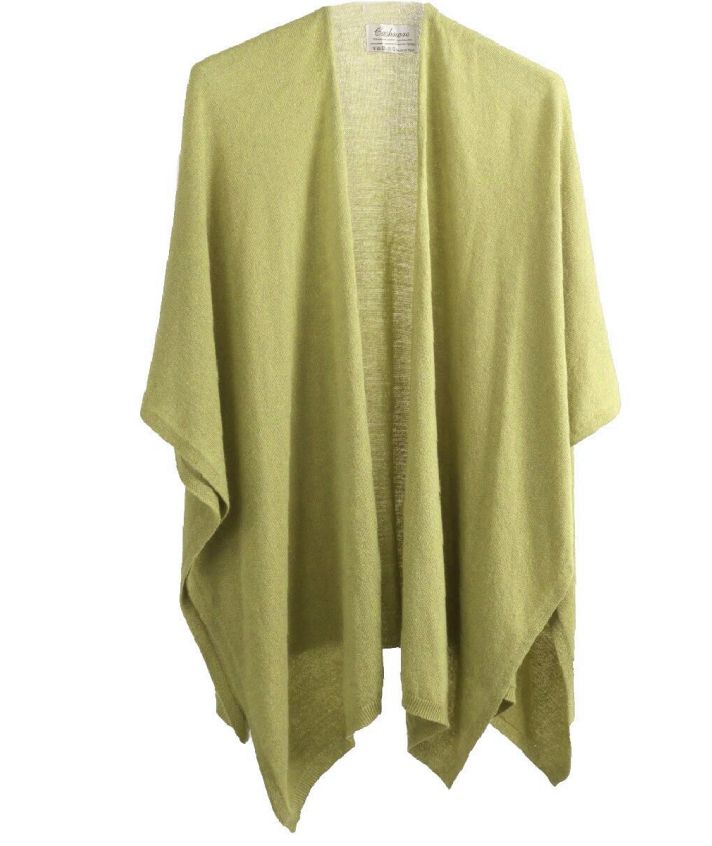 Kasjmier-blend omslagdoek in de kleur pistache