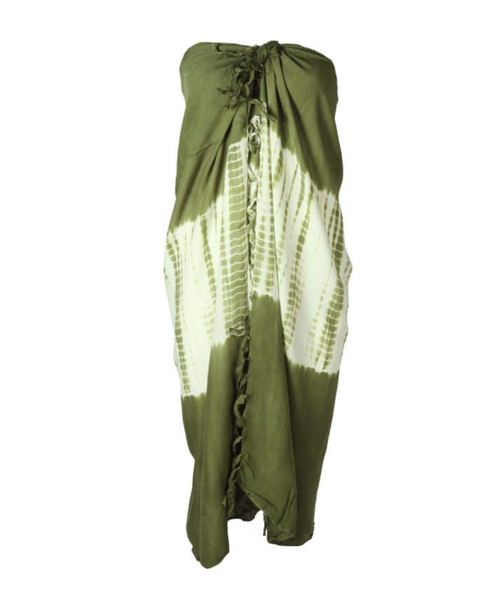 Sarong met tie-dye print in groen