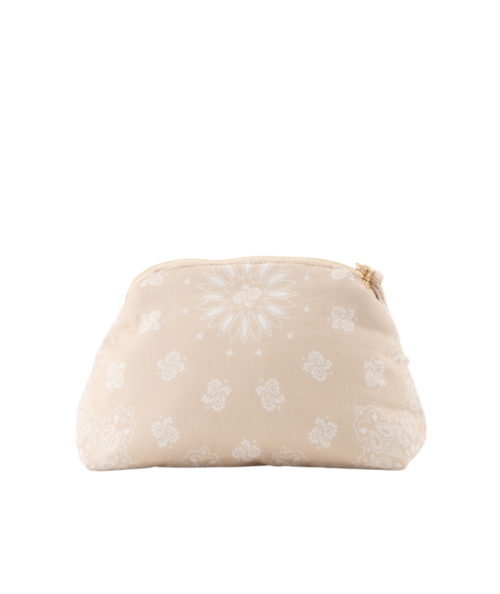 Senna make up tas met bandana print in lichtbeige