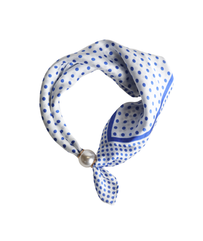 Polkadot sjaaltje met parel sluiting 