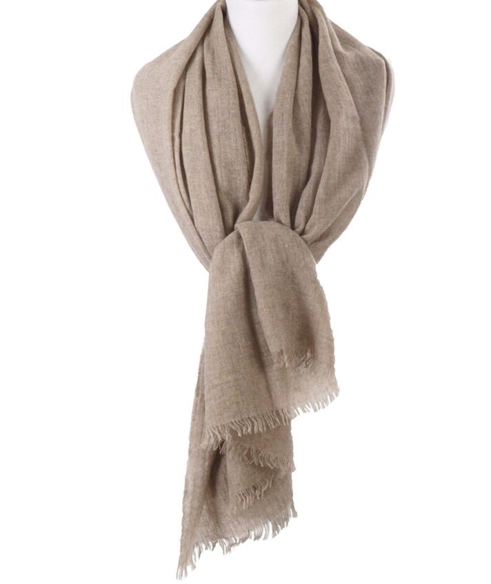Stola/sjaal van 100% kasjmier in taupe