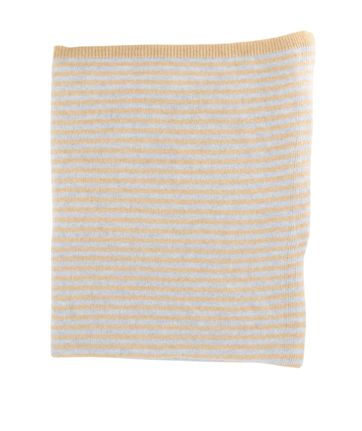 Kasjmier-mix sjaal met strepen in beige en lichtblauw