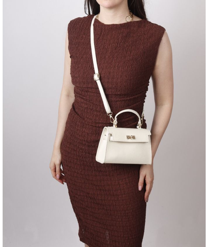 Livia metallic lederen handtas in zachtgoud