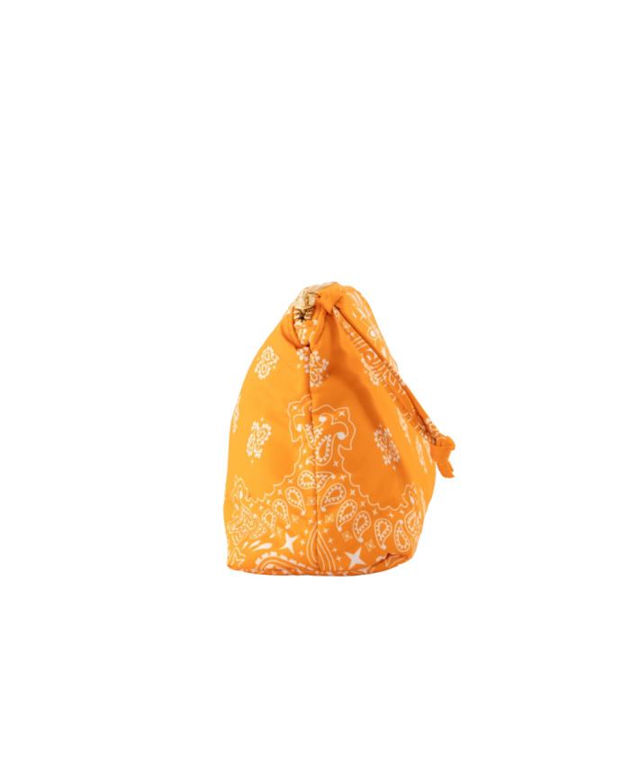 Senna make up tas met bandana print in oranje