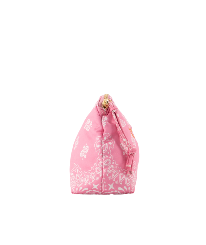 Senna make up tas met bandana print in roze