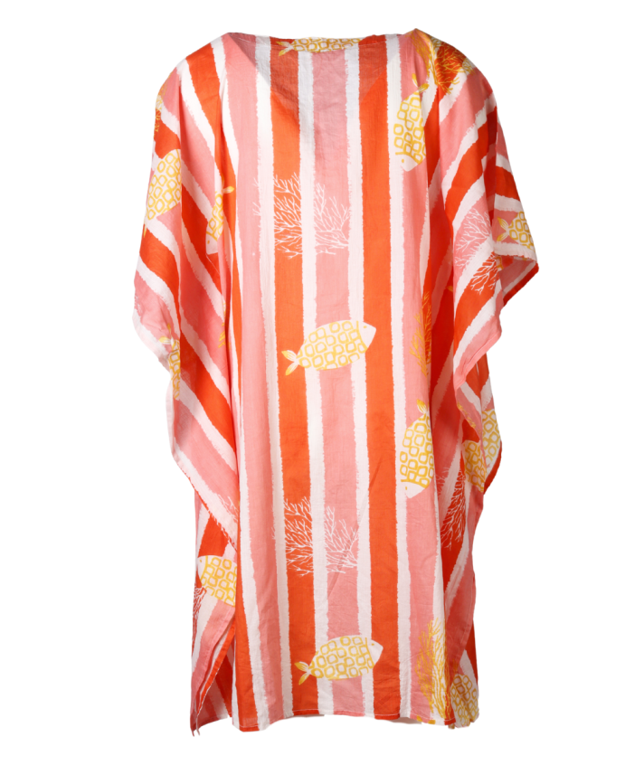 Kaftan met vissenprint