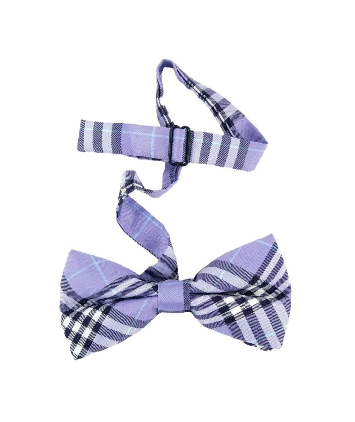 Vlinderstrik met paarse Schotse tartan ruit
