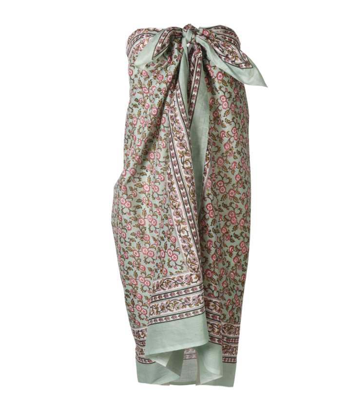 Jasmijn pareo in mintgroen met kleine bloemenprint