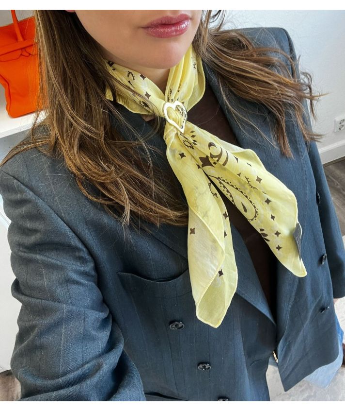 Zijde-blend bandana sjaal in oranje