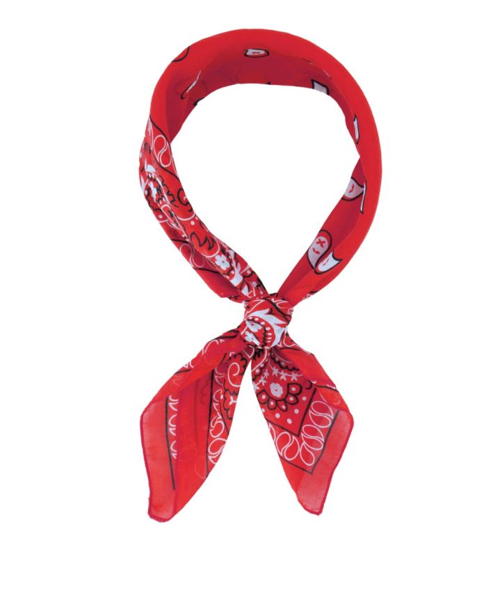 Zijde-blend bandana sjaal in rood