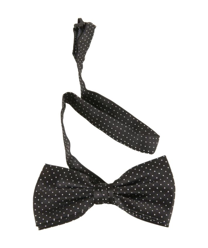 Zwart witte zijden polka dot strik