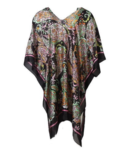 Satijnen kaftan met V-hals