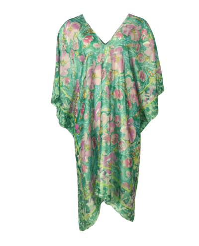 Satijnen kaftan met V-hals