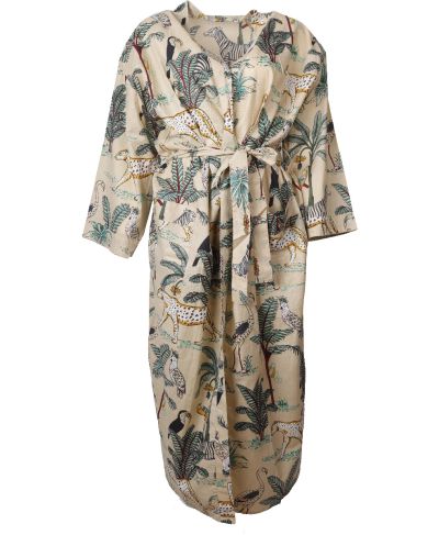 Kimono met tropische dierenprint