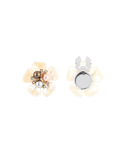 Cover button met ivoorkleurige bloem