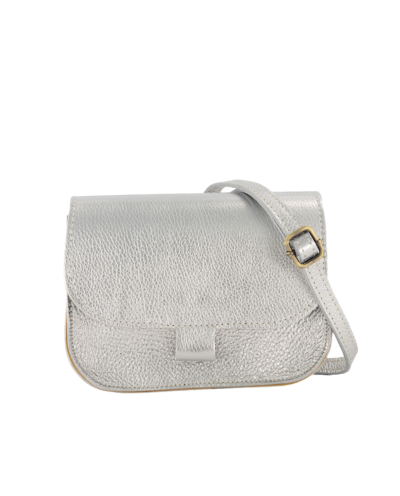 Claire metallic crossbody lederen tas