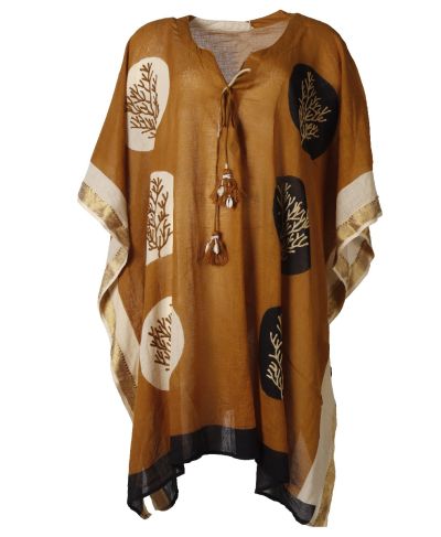 Katoenen kaftan met V-hals