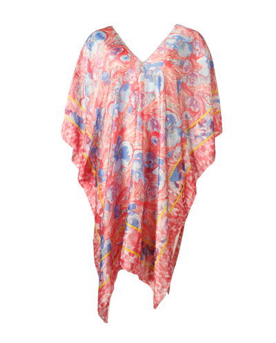 Satijnen kaftan met V-hals