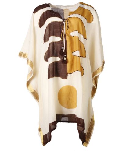 Katoenen kaftan met V-hals