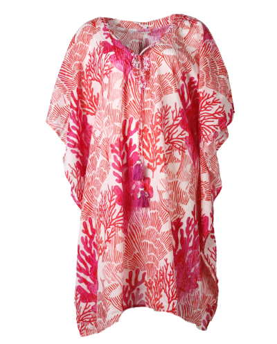 Kaftan met koraalprint