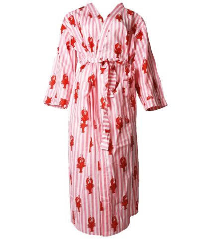 Lange kimono met kreeftenprint