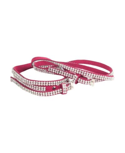Roze laars riempje met strass-steentjes