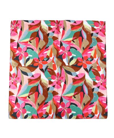Vierkant satijnen sjaaltje met bloemenprint