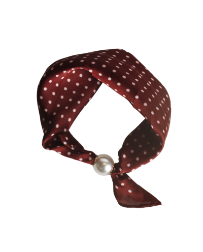 Polkadot sjaaltje met parel sluiting 