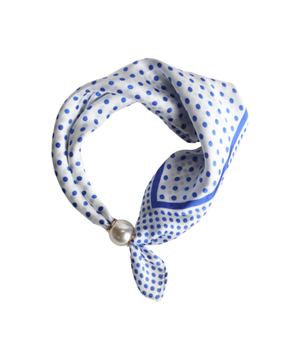 Polkadot sjaaltje met parel sluiting 