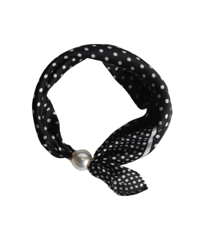 Polkadot sjaaltje met parel sluiting 