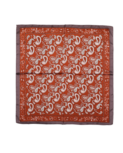 Vierkant satijn sjaaltje met paisley print