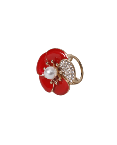 Sjaalring met bloem en strass
