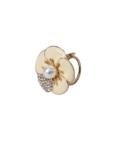 Sjaalring met bloem en strass