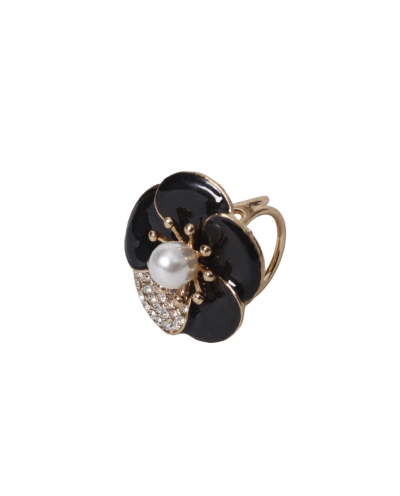 Sjaalring met bloem en strass