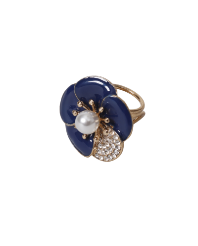 Sjaalring met bloem en strass