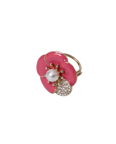 Sjaalring met bloem en strass