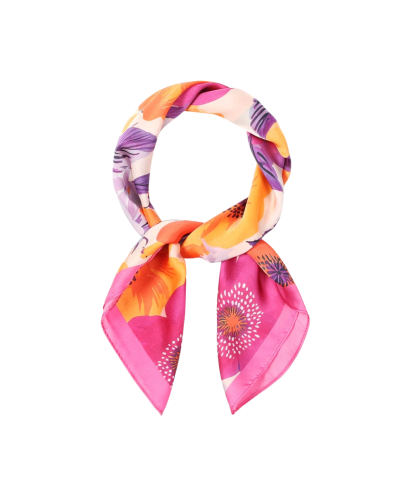 Satijn sjaaltje met tropical print