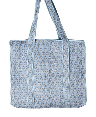 Gewatteerde shopper in lichtblauw