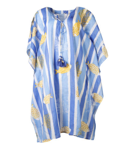 Kaftan met vissenprint