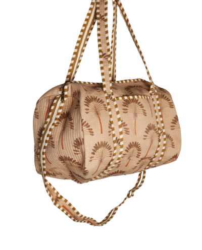 Gewatteerde weekend tas in camel