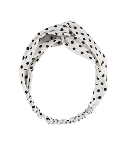 Witte haarband met polka dot print