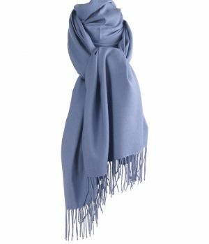 Soepelvallende lichtblauwe pashmina sjaal